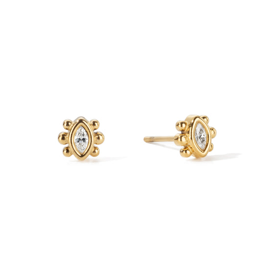 Francesca Stud Earrings Gold & Crystal