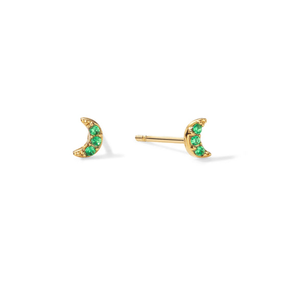 Harriet Stud Earrings Gold & Green