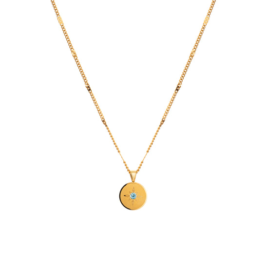 Juno Waterproof Gold Turqouise Necklace