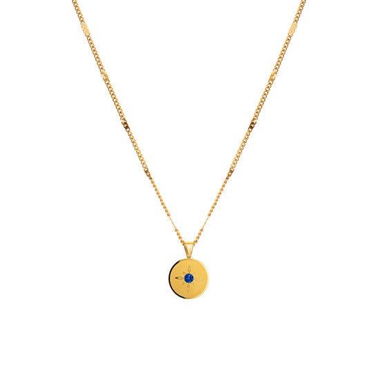 Juno Waterproof Blue Gold Necklace