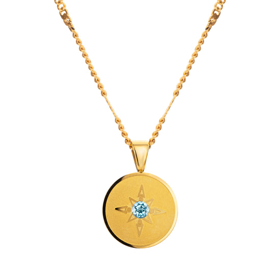 Juno Waterproof Gold Turqouise Necklace