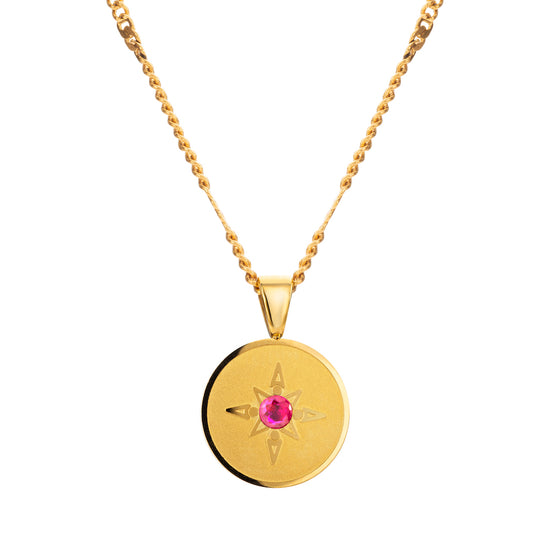 Juno Waterproof Gold Pink Necklace