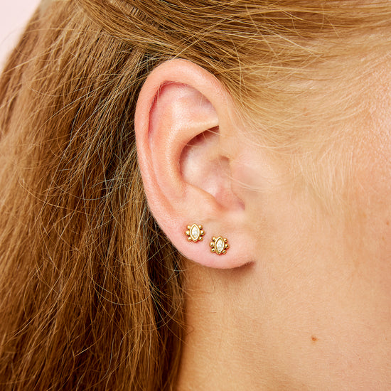 Francesca Stud Earrings Gold & Crystal