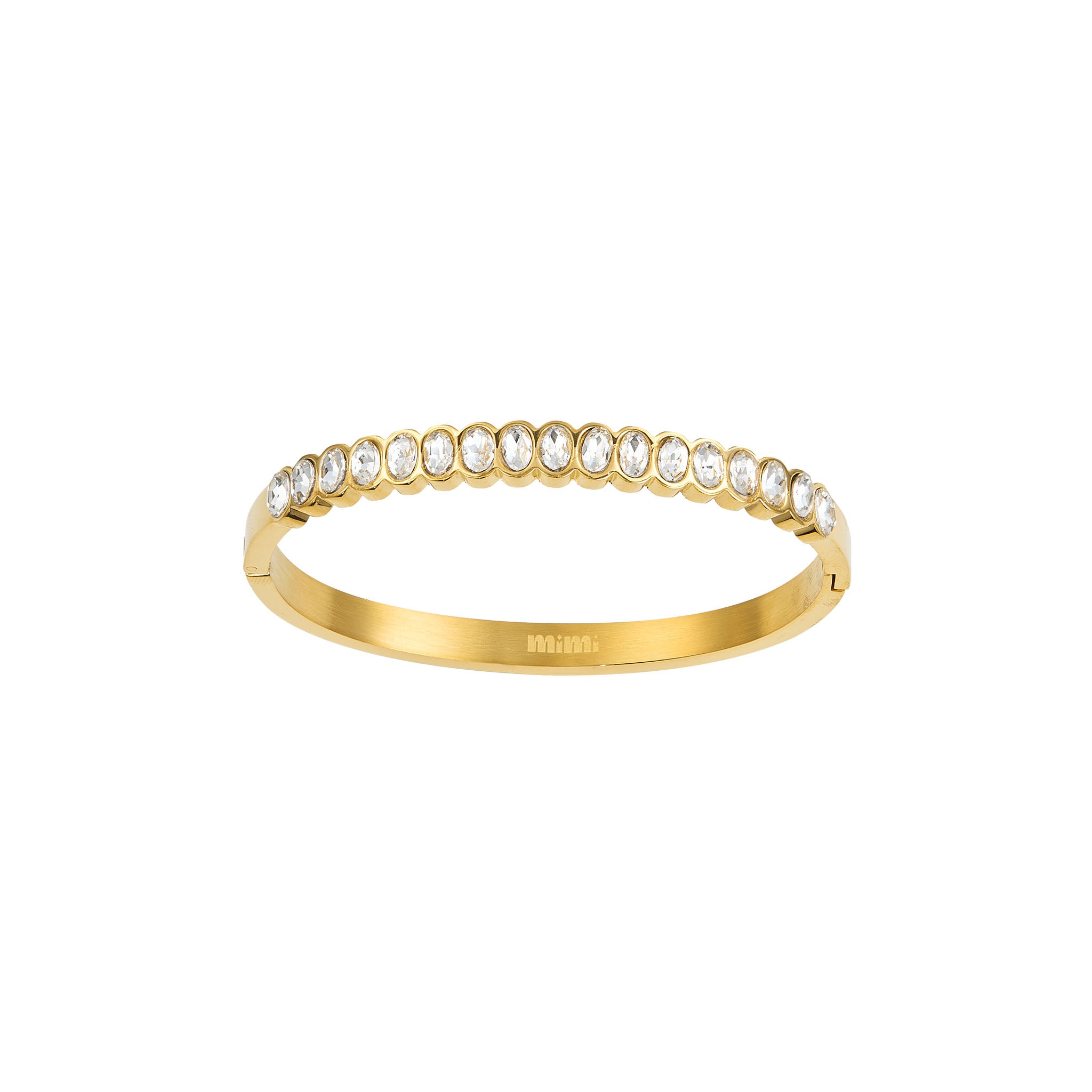 Martha Crystal Gold Waterproof Bangle – Bijoux De Mimi