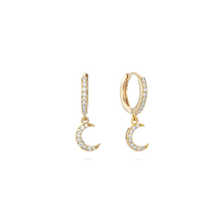 Georgie Crystal Moon Huggie Hoops