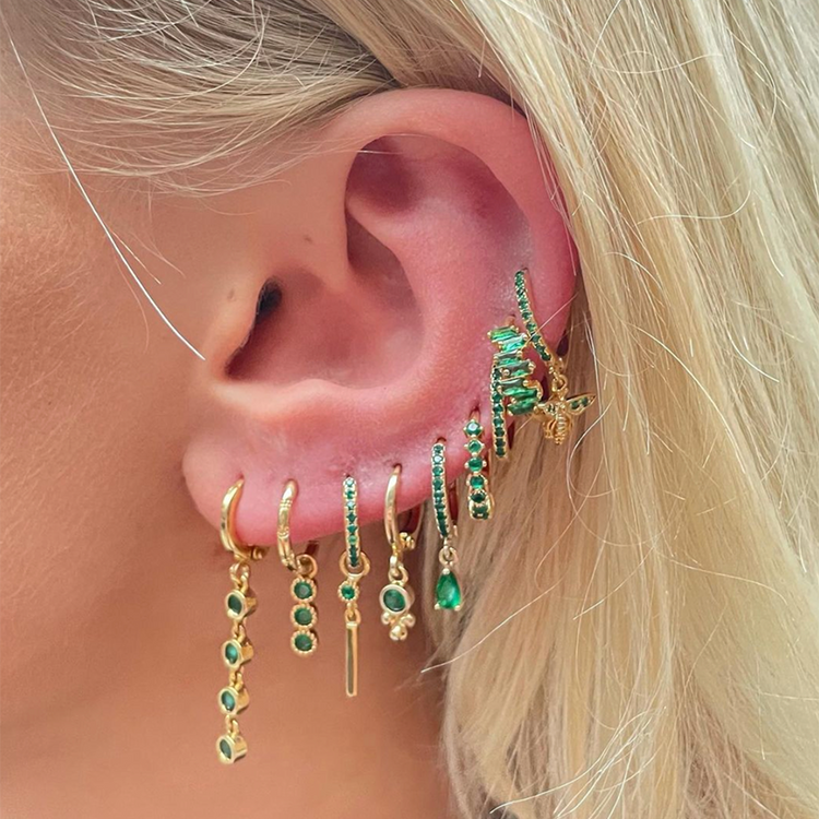 Kiki Green Huggie Hoops Full Set