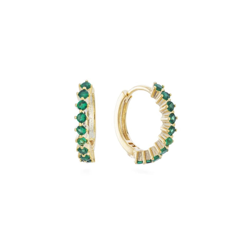 Little Rainforest Green Huggie Hoops