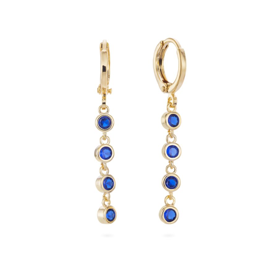 Lola Blue Droplet Huggie Hoops