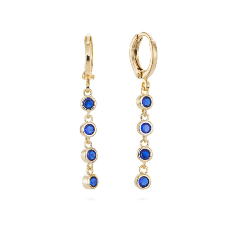 Lola Blue Droplet Huggie Hoops