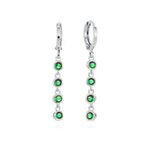 Pear Droplet Green Huggie Hoops
