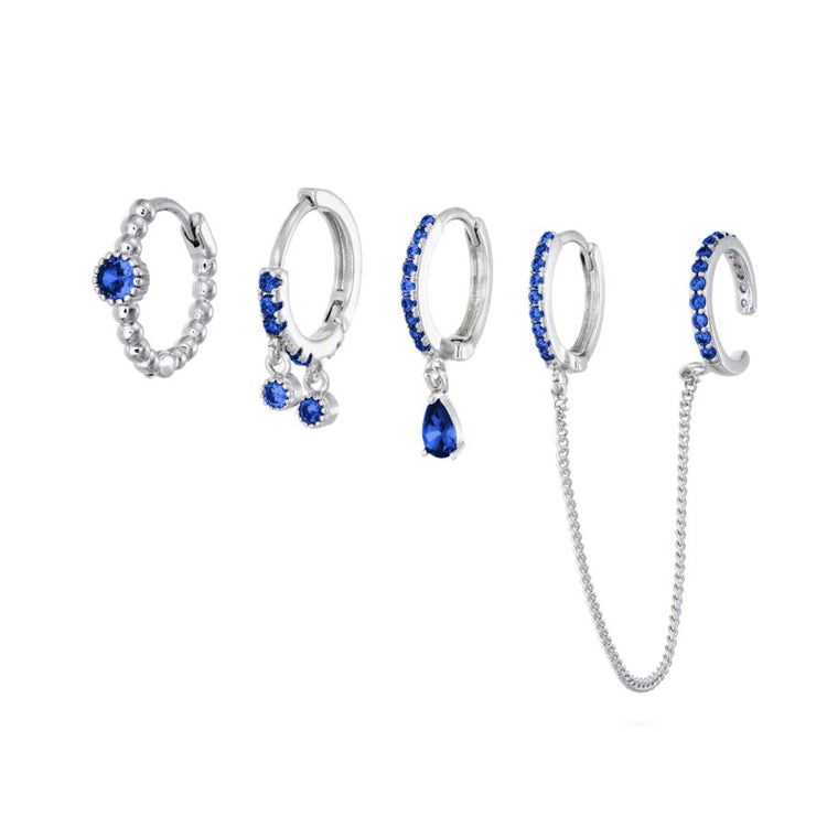 Pippa Blue Huggie Stacker Set