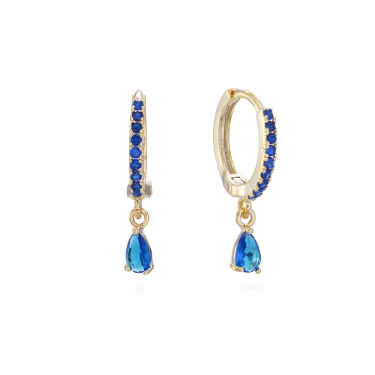 Rosie Blue Huggie Hoops