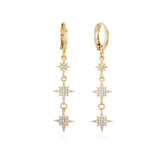 Samson Droplet Star Crystal Huggie Hoops
