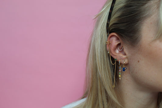 gold huggie earring