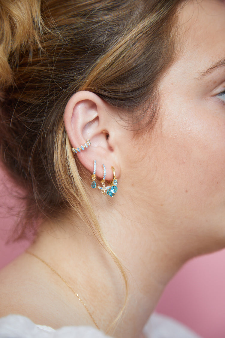 Turquoise Huggie Earrings & Hoops