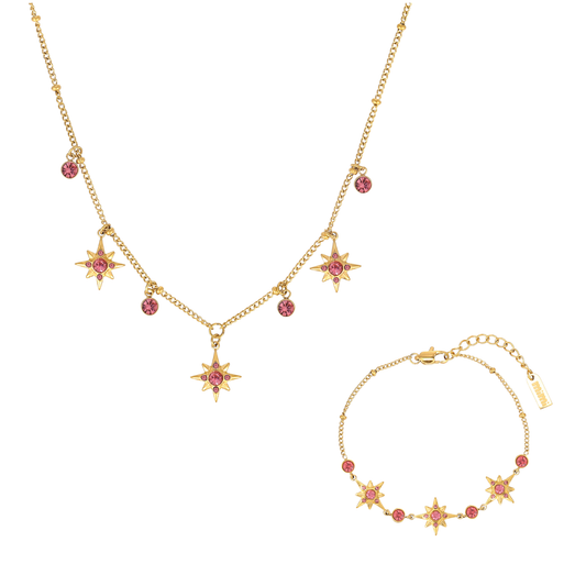 The Maia & Eloise Gold Pink Stacking Set