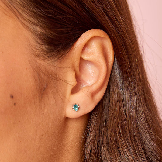 Francesca Silver Turquoise Stud Earrings