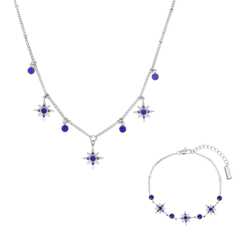 The Maia & Eloise Silver Blue Stacking Set