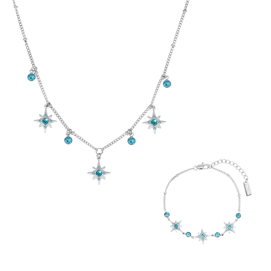 The Maia & Eloise Silver Turquoise Stacking Set