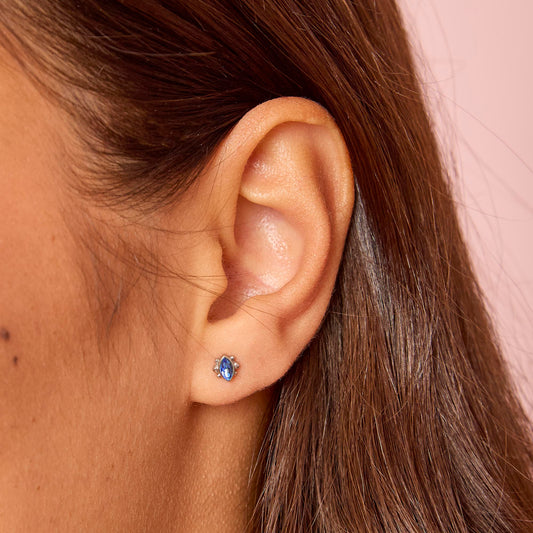 Francesca Silver Blue Stud Earrings
