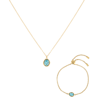 The Maddie & Nancy Gold Turquoise Stacking Set