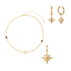 The Kiki, Aleena & Ellie Gold Multi Pink Stacking Set