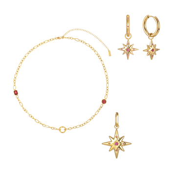 The Kiki, Aleena & Ellie Gold Multi Pink Stacking Set