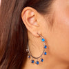 Faiza Silver Blue Droplet Statement Hoops