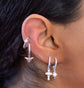 Romilly Crystal Silver Bee Huggie Earrings