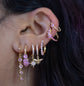 Iris Pink Gold Waterfall Huggie Earrings