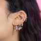 Ines Pink Gold Bee Huggie Earrings