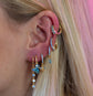 Ellica Turquoise Gold Droplet Huggie Earrings