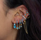 Hannah Turquoise Gold Cross Huggie Earrings