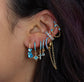 Nadine Turquoise Gold Dainty Gem Huggie Earrings
