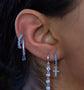 Camilla Turquoise Silver Cross Huggie Earrings