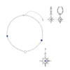 The Kiki, Aleena & Ellie Silver Multi Blue Stacking Set