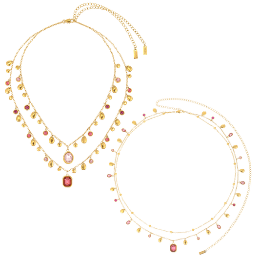 The Savannah, Anais & Ysabelle Gold Pink Stacking Set