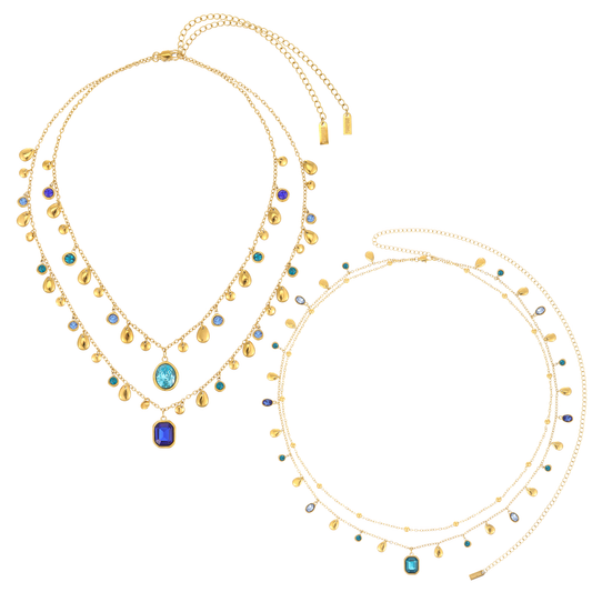 The Savannah, Anais & Ysabelle Gold Blue Stacking Set