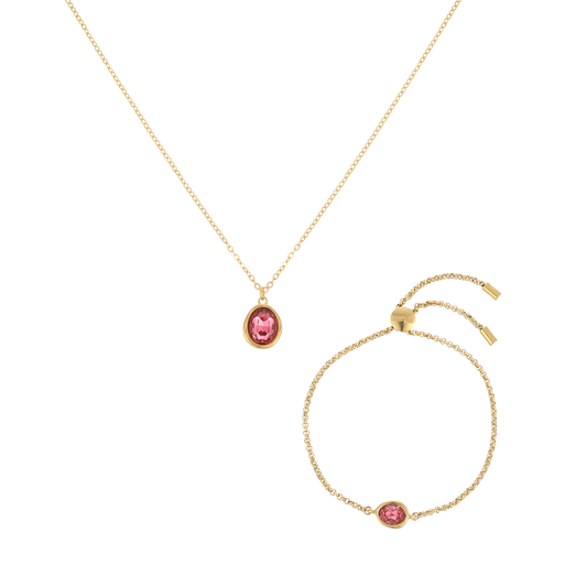 The Maddie & Nancy Gold Pink Stacking Set