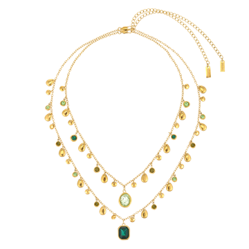 The Savannah & Anais Gold Green Stacking Set