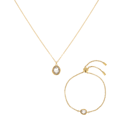 The Maddie & Nancy Gold Crystal Stacking Set