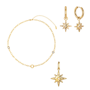 The Kiki, Aleena & Ellie Gold Crystal Stacking Set