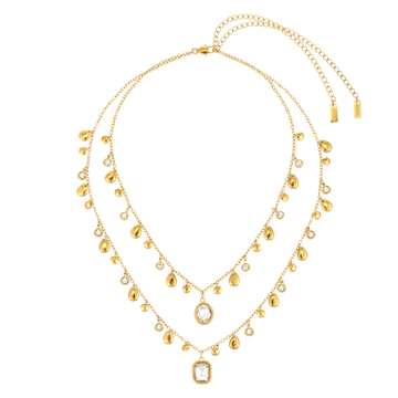 The Savannah & Anais Gold Crystal Stacking Set