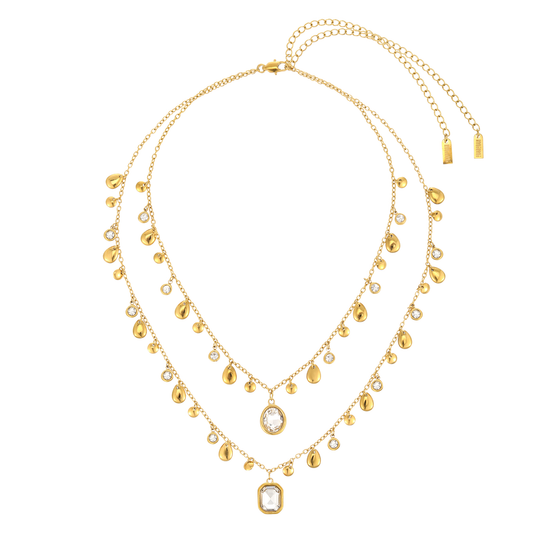 The Savannah & Anais Gold Crystal Stacking Set