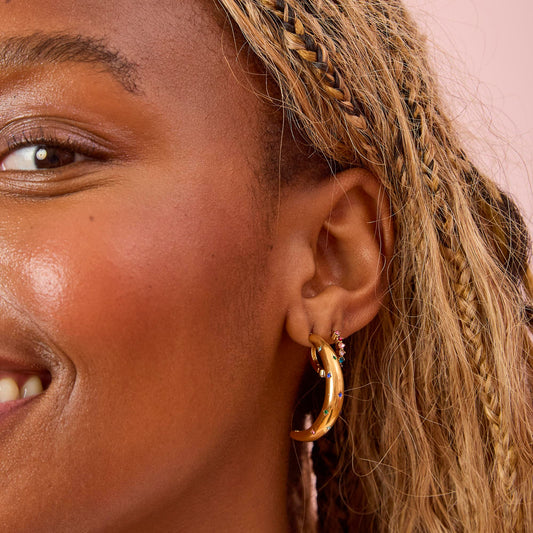 Skye Rainbow Chunky Half-Hoop Earrings