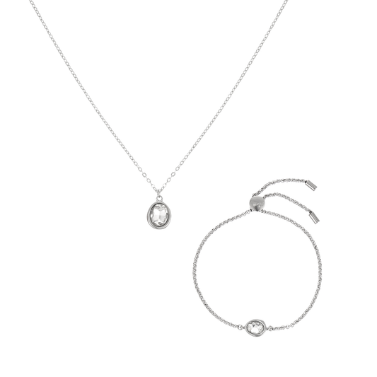 The Maddie & Nancy Silver Crystal Stacking Set