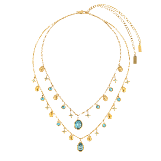 The Kezia & Florence Gold Turquoise Stacking Set