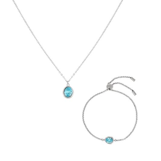 The Maddie & Nancy Silver Turquoise Stacking Set