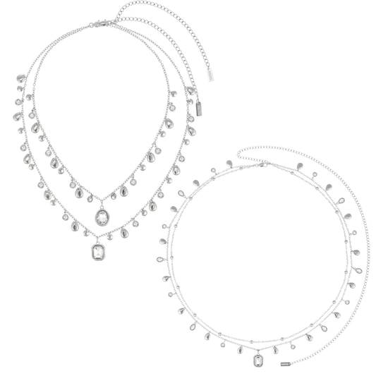 The Savannah, Anais & Ysabelle Silver Crystal Stacking Set