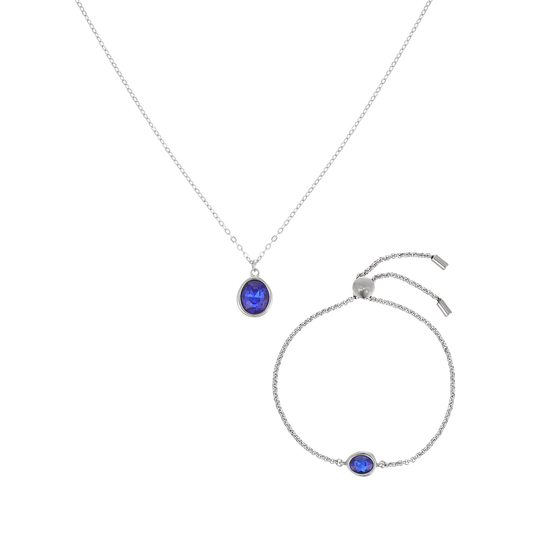 The Maddie & Nancy Silver Blue Stacking Set